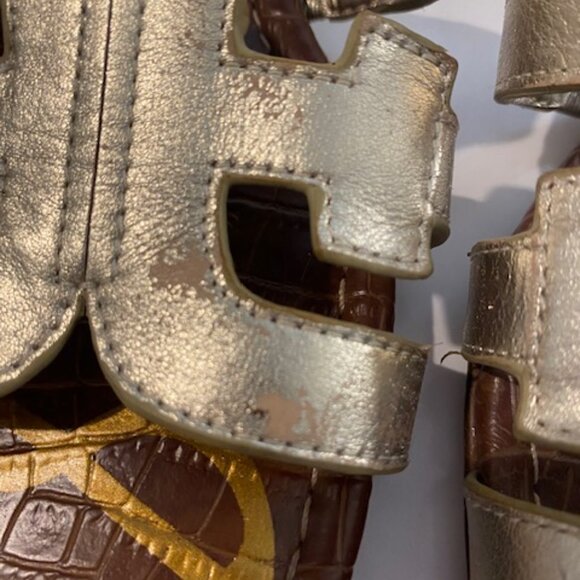 Sam Edelman Gold slide sandals Size 7.5 - Picture 7 of 8